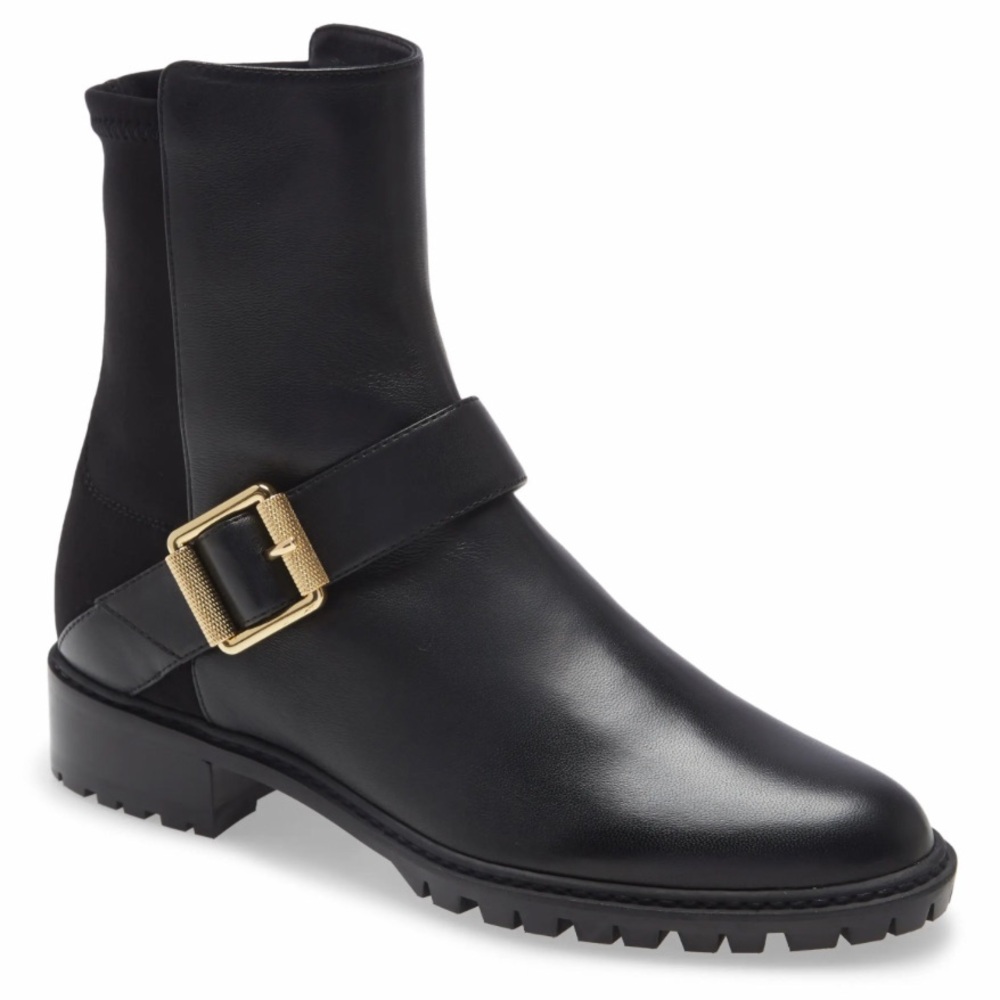 🌹STUART WEITZMAN🌹 City Buckle Black 5050 Ankle Boots Size: 7